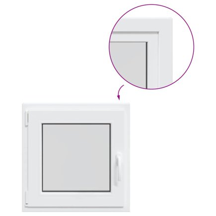 vidaXL Υπόγειο Παράθυρο "RISOR" 50x50 cm Ανακλινόμενο & Περιστρεφόμενο DIN Αριστερό Λευκό 4108340