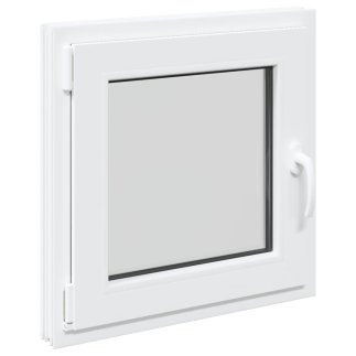 vidaXL Υπόγειο Παράθυρο "RISOR" 50x50 cm Ανακλινόμενο & Περιστρεφόμενο DIN Αριστερό Λευκό 4108340