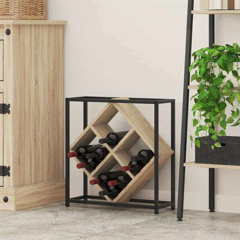 vidaXL Ραφιέρα Κρασιών Sonoma Δρυς 51x18x52,5 εκ Μελαμίνη 868220