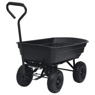 vidaXL Μαύρο Καροτσάκι Κήπου Ανατροπής 300 kg 75L 92579