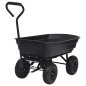 vidaXL Μαύρο Καροτσάκι Κήπου Ανατροπής 300 kg 75L 92579