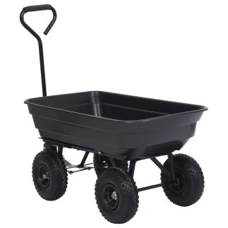 vidaXL Μαύρο Καροτσάκι Κήπου Ανατροπής 300 kg 75L 92579