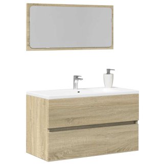 vidaXL Ντουλάπι Μπάνιου με Καθρέφτη, Δρυς Sonoma, 80x38,5x45 cm 849646