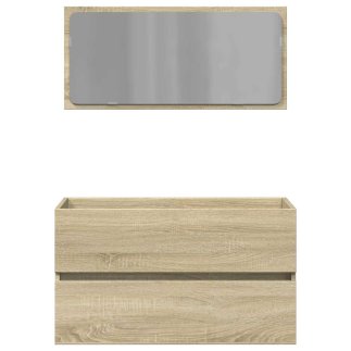 vidaXL Ντουλάπι Μπάνιου με Καθρέφτη, Δρυς Sonoma, 80x38,5x45 cm 849646