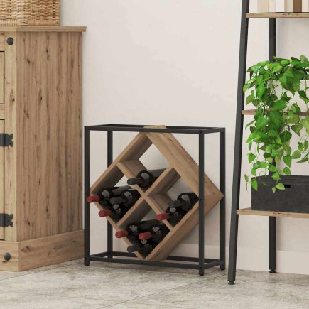 vidaXL Επιτοίχια Ξύλινη Οινοθήκη από Δρυ 51x18x52,5 cm 868224