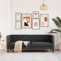 vidaXL Καπιτονέ Καναπές Τριών Θέσεων Chesterfield Μαύρο Δερματίνη 372666 vidaXL Καπιτονέ Καναπές Τριών Θέσεων Chesterfield Μαύρο Δερματίνη 372666