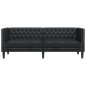 vidaXL Καπιτονέ Καναπές Τριών Θέσεων Chesterfield Μαύρο Δερματίνη 372666 vidaXL Καπιτονέ Καναπές Τριών Θέσεων Chesterfield Μαύρο Δερματίνη 372666