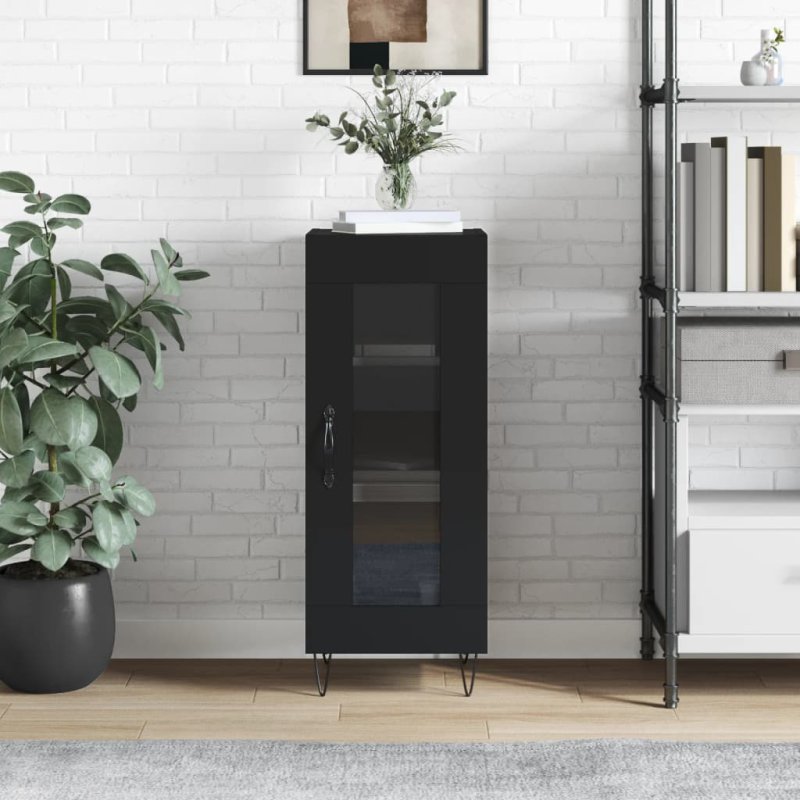 vidaXL Μαύρος Μπουφέ 34,5x34x90 εκ. από Συνθετικό Ξύλο 828789