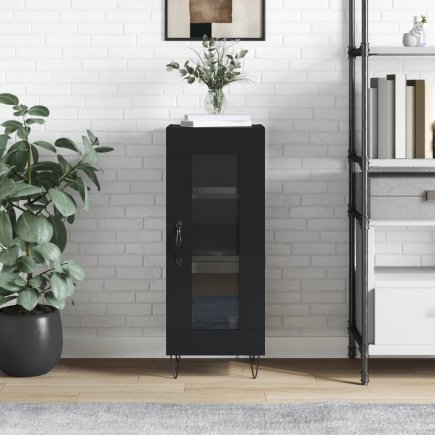 vidaXL Μαύρος Μπουφέ 34,5x34x90 εκ. από Συνθετικό Ξύλο 828789