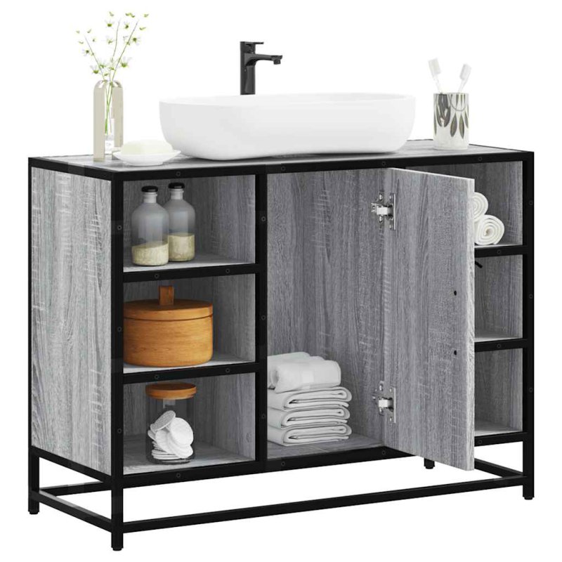 vidaXL Ντουλάπι Μπάνιου με Νιπτήρα Sonoma 80x33x60 cm Γκρι 849292
