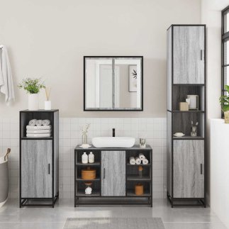 vidaXL Ντουλάπι Μπάνιου με Νιπτήρα Sonoma 80x33x60 cm Γκρι 849292