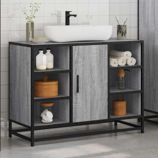 vidaXL Ντουλάπι Μπάνιου με Νιπτήρα Sonoma 80x33x60 cm Γκρι 849292