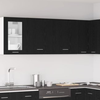 vidaXL Σετ Κρεμαστών Ντουλαπιών - 2 Τεμαχίων - Μαύρο Δρυς, 100x31x60 εκ. 863145