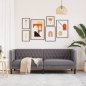 vidaXL Τριθέσιος Καναπές Chesterfield από Γκρι Συνθετικό Δέρμα 372669