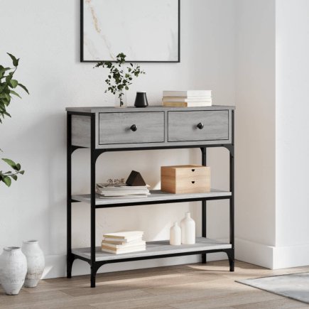 vidaXL Γκρι Κονσόλα Τραπέζι Sonoma 72,5x25x75 εκ. Από Συνθετικό Ξύλο 834188