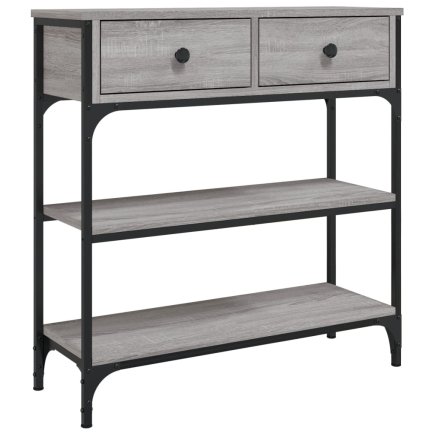 vidaXL Γκρι Κονσόλα Τραπέζι Sonoma 72,5x25x75 εκ. Από Συνθετικό Ξύλο 834188