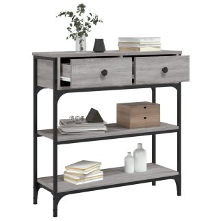 vidaXL Γκρι Κονσόλα Τραπέζι Sonoma 72,5x25x75 εκ. Από Συνθετικό Ξύλο 834188