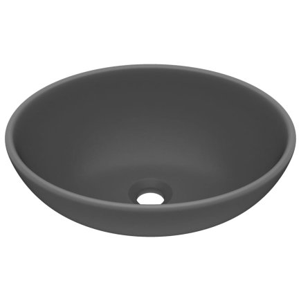 vidaXL Νιπτήρας Οβάλ Σχήματος, Ματ Σκούρο Γκρι, 40x33 εκ., Κεραμικός 146928