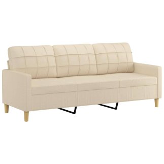 vidaXL Καναπές-Κρεβάτι 3 Θέσεων από Κρεμ Ύφασμα 180 cm 359101