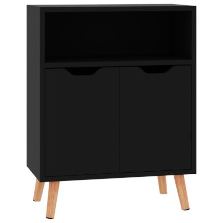 vidaXL Μαύρος Satine Μπουφές 60x30x72 εκ 326829