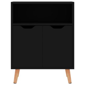 vidaXL Μαύρος Satine Μπουφές 60x30x72 εκ 326829