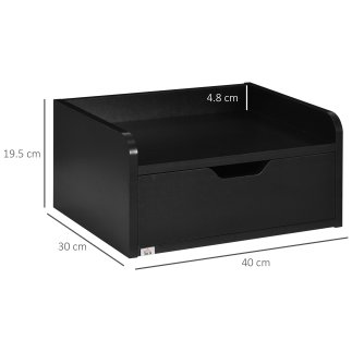 Σετ Κρεμαστά Ξύλινα Κομοδίνα 40 x 30 x 19.5 cm 2 τμχ Χρώματος Μαύρο HOMCOM 831-629V00BK