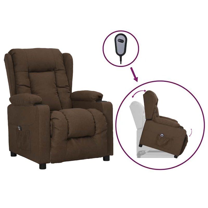 vidaXL Πολυθρόνα Relax με Υποπόδιο Καφέ 72.5x96x99.5cm 3093427