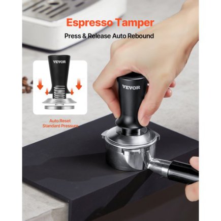 VEVOR Ανοξείδωτος Συμπιεστής Καφέ 58mm με Ελατήριο YFC58MMBXGLL7RRBDV0
