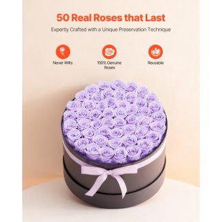 VEVOR Forever Flowers: 50 Αιώνια Τριαντάφυλλα σε Κουτί, Μοναδικό Δώρο για Γυναίκες - Γενέθλια, Επέτειος, Ημέρα του Αγίου Βαλεντί