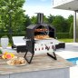 Costway Εξωτερικός Φούρνος Πίτσας με Μεγάλη Επιφάνεια Μαγειρέματος και Πλήρες Σετ Αξεσουάρ NP10814BK