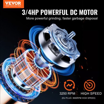 VEVOR Απορριμματοφάγος 3/4 HP 3930 RPM EZ Connect GDLJCLQ34HPZ3F8YUV2
