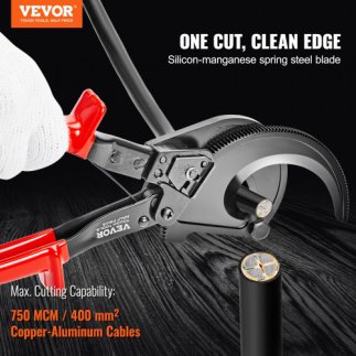 VEVOR Κόφτης Καλωδίων με Καστάνια 11", Κόβει έως 400 mm², Άνετες Λαβές, Λεπίδα από Ατσάλι Σιλικονο-Μαγγανίου DLJD11YCZD40TDVTZV0
