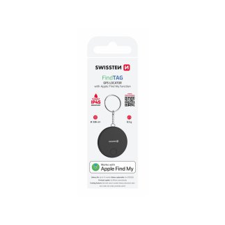 SWISSTEN Έξυπνος Εντοπιστής Find Tag με Apple Find My, Μαύρο 8595217493377