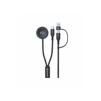 SWISSTEN Μαγνητικό Καλώδιο 2 σε 1 για Samsung Galaxy Watch και USB-C, USB-C (USB-A), 1,5 μ, μαύρο 8595217493247
