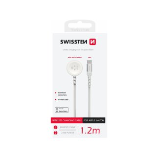 SWISSTEN Μαγνητικό Μεταλλικό Καλώδιο για Apple Watch, USB-C, 1,2 μ, Λευκό 8595217486997