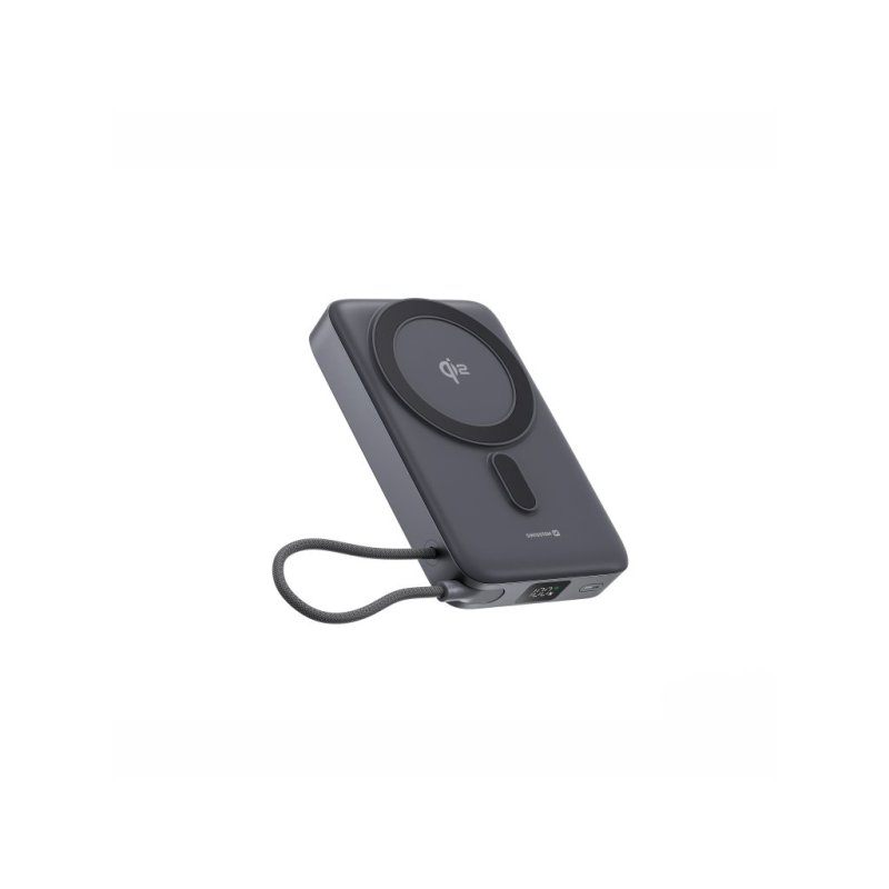 SWISSTEN Φορητός Φορτιστής MagSafe Qi2 15W, 10000 mAh με Ενσωματωμένο Καλώδιο USB-C, Μαύρο 8595217494350