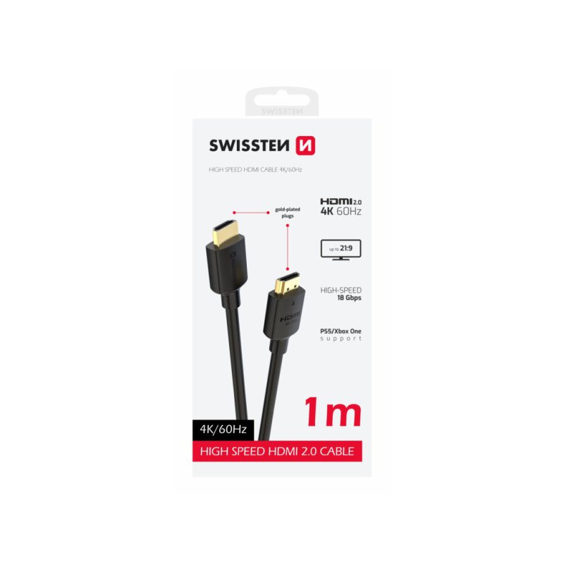 SWISSTEN Καλώδιο HDMI 4 μέτρα σε HDMI 4K 60Hz, PVC 8595217487505