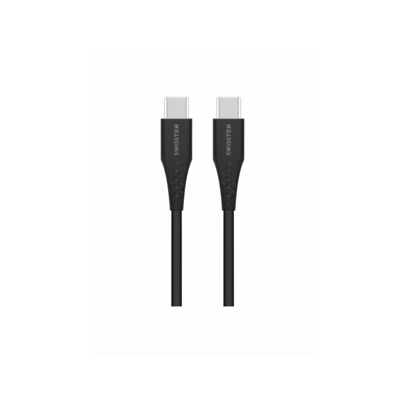 SWISSTEN Καλώδιο Δεδομένων TPE USB-C/USB-C Power Delivery 5A (100 W) 1,5 m, Μαύρο 8595217487109