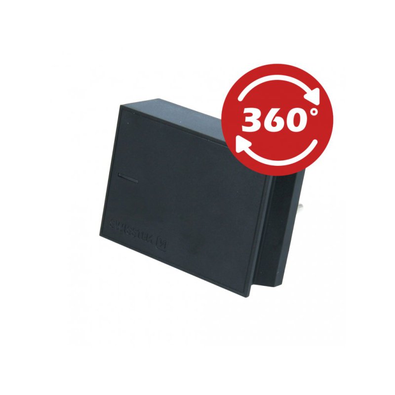 SWISSTEN Λεπτός Ταξιδιωτικός Φορτιστής, 3A, 2xUSB + Καλώδιο USB/USB-C Μαύρο 8595217463288