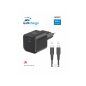 SWISSTEN GaN 1x USB-C 20W Παροχή Ενέργειας + Καλώδιο Δεδομένων USB-C/USB-C 1.2 μ. Μαύρο 8595217484382