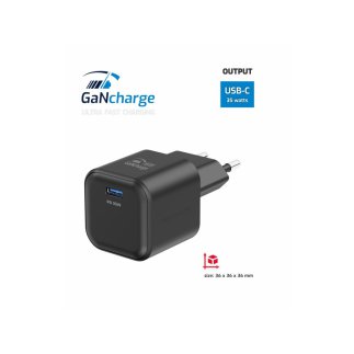 SWISSTEN Προσαρμογέας Ρεύματος GaN 1x USB-C 35W Power Delivery Μαύρο 8595217484436