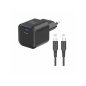SWISSTEN Φορτιστής GaN 1x USB-C 35W με Υποστήριξη Γρήγορης Φόρτισης και Καλώδιο Δεδομένων USB-C/USB-C 1.2 μ Μαύρο 8595217484450