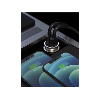 SWISSTEN Φορτιστής Power Delivery + Quick Charge, USB-C, 36W, Μεταλλικό Σώμα Μαύρο 8595217474154