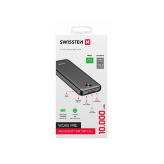 SWISSTEN Φορητός Φορτιστής 1000 mAh Worx Pro, Μαύρος 8595217490642