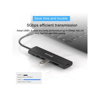 SWISSTEN Πολυαντάπτορας USB-C 7 σε 1 (USB-C 100W, HDMI 4K, 1x USB-A 3.0, 2x USB-A 2.0, SD, MICRO SD) σε Αλουμινένια Κατασκευή 85