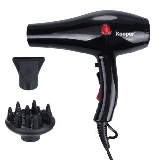 Kooper Σεσουάρ μαλλιών 2000 W με συγκεντρωτήρα και διαχυτή 3 ρυθμίσεις θερμότητας μαύρο Kooper 5919140