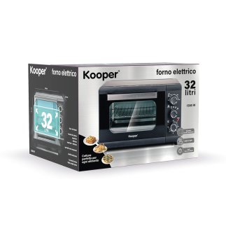 Kooper Ηλεκτρικός φούρνος 32L με λαμπτήρα, 1380W, μαύρος, από σκληρυμένο γυαλί Kooper 5919497
