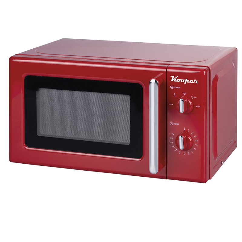 Kooper Κόκκινος vintage φούρνος μικροκυμάτων 22 L με 5 προγράμματα μαγειρέματος 700 W Wave Kooper 5914558
