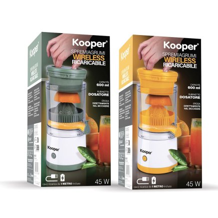 Kooper Αυτόματος Aποχυμωτής 600 ml Eπαναφορτιζόμενος με USB 5914276-Orange