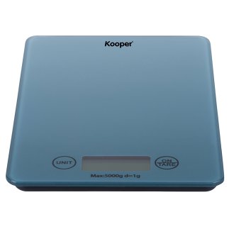 Galileo Ψηφιακή ζυγαριά κουζίνας 5 Kg με επιφάνεια από σκλήρυνει γυαλί 215x15x17 cm Kooper 5921150-Blue